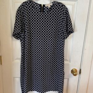 Michael Kors Black & White Geometric Shift Dress